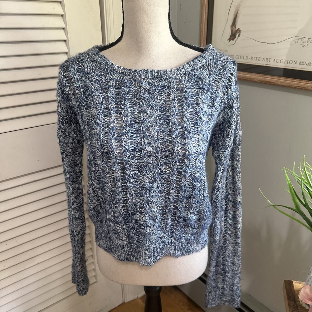 Denim & Supply Ralph Lauren Sweater Womens Small Blue Cable Knit Pullover